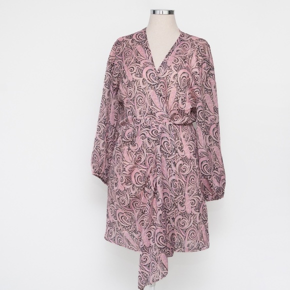 Maje - Paisley Print Asymmetrical Dress. - Picture 2 of 16